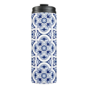 Portugiesische blaue Fliese Thermosbecher