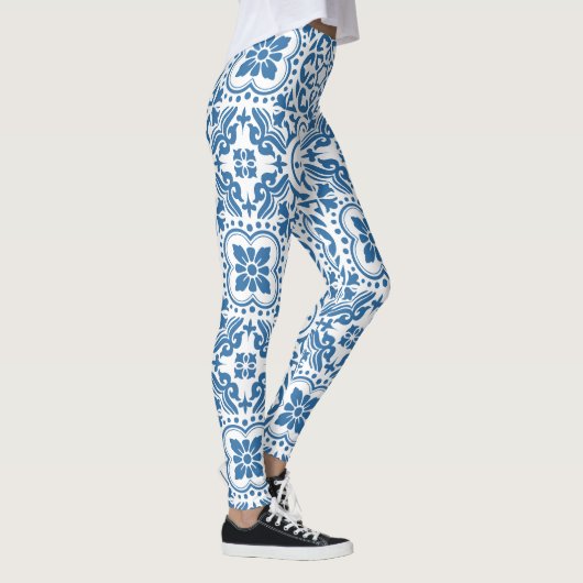 Portugiesische blaue Fliesen 2 Leggings (Rechts)