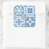Portugiesische blaue Fliesen 2 Quadratischer Aufkleber (Tasche)