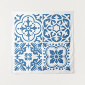 Portugiesische blaue Fliesen 2 Wandteppich (Vorderseite (Horizontal))