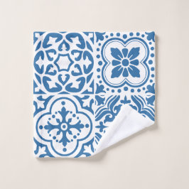 Portugiesische blaue Fliesen 2 Waschlappen