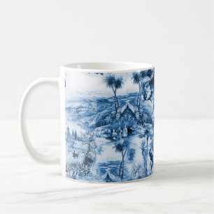 Portugiesische blaue Fliesen romantisches Szenenmu Kaffeetasse