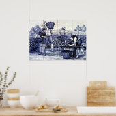Portugiesische Blauer Tile Poster Trauben Ernte: A (Küche)