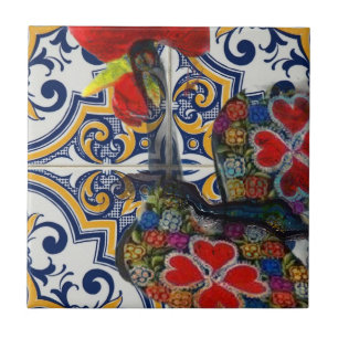 Portugiesische Designs Wood Wall Art Fliese