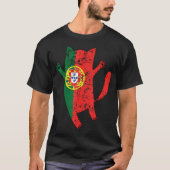Portugiesische Fahne Happy Cat Portugal T-Shirt (Vorderseite)