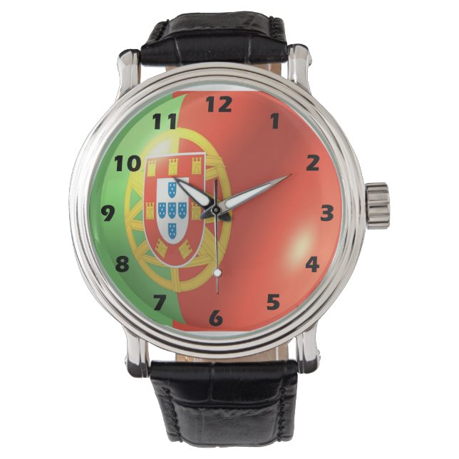 Portugiesische Flagge Armbanduhr (Vorderseite)