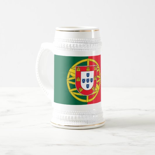 Portugiesische Flagge Bierglas (Vorderseite Links)