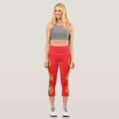 portugiesische Flagge Capri Leggings (Vorderseite)