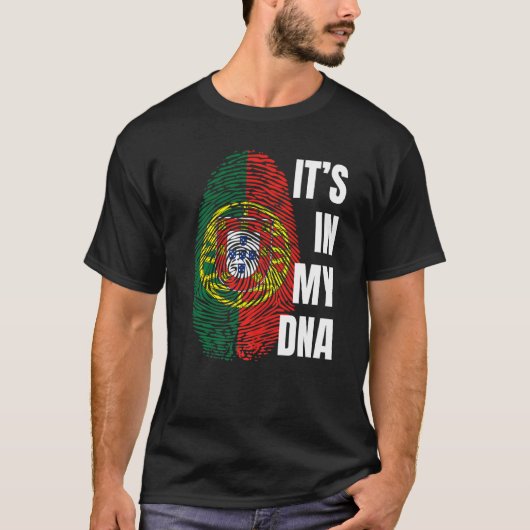 Portugiesische Flagge Dna Fingerprint Portugal T-Shirt (Vorderseite)