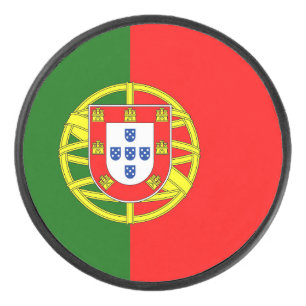 portugiesische Flagge Eishockey Puck