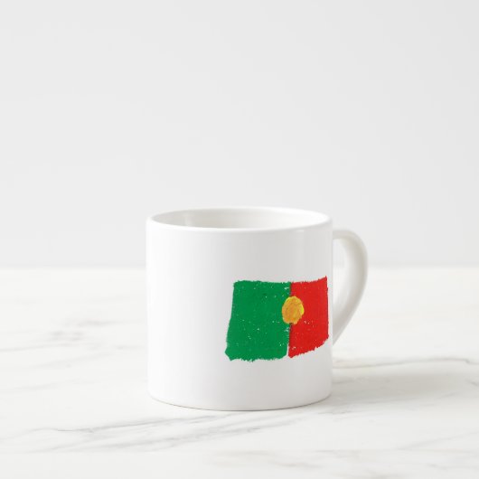 Portugiesische Flagge Espressotasse (Vorderseite Rechts)