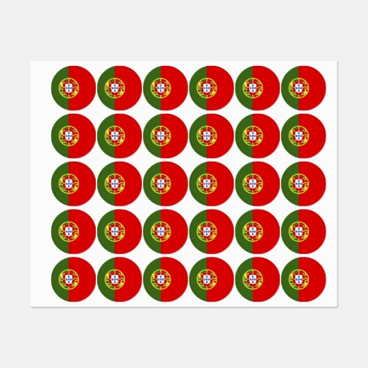 Portugiesische Flagge Etiketten (Blatt)