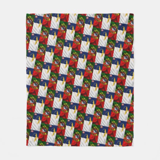 Portugiesische Flagge Fleecedecke (Vorderseite)