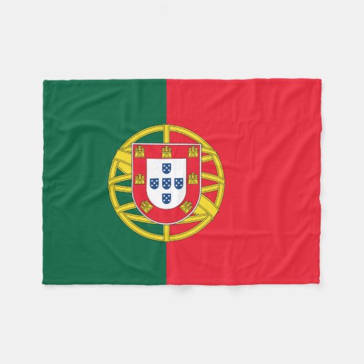 Portugiesische Flagge Fleecedecke (Vorderseite (Horizontal))