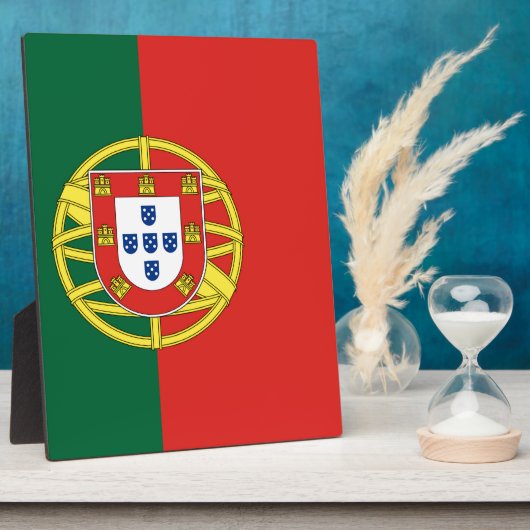 Portugiesische Flagge Fotoplatte (Seite)