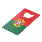 portugiesische Flagge Geldbeutel Flaschenöffner (Vorderseite Schrägansicht)