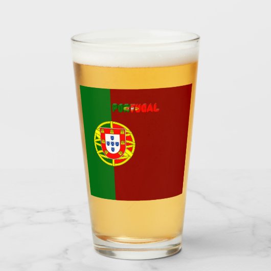 Portugiesische Flagge Glas (Vorne (Gefüllt))