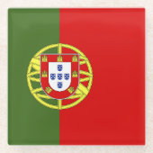 Portugiesische Flagge Glasuntersetzer (Vorderseite)