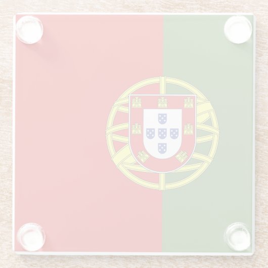 Portugiesische Flagge Glasuntersetzer (Rückseite)