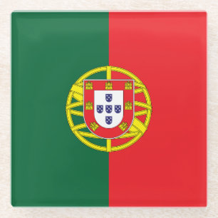 portugiesische Flagge Glasuntersetzer