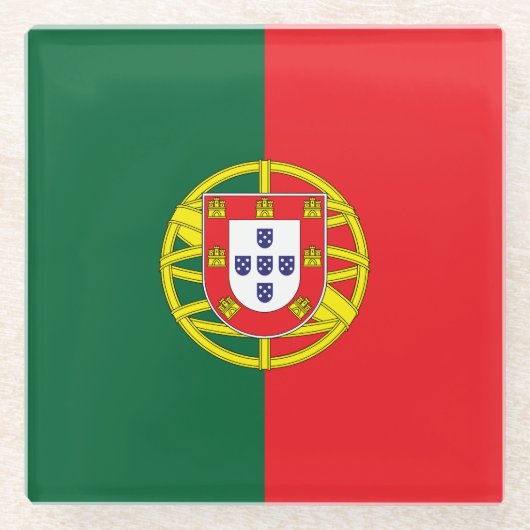 portugiesische Flagge Glasuntersetzer (Vorderseite)