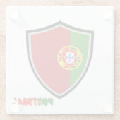 Portugiesische Flagge Glasuntersetzer (Rückseite)