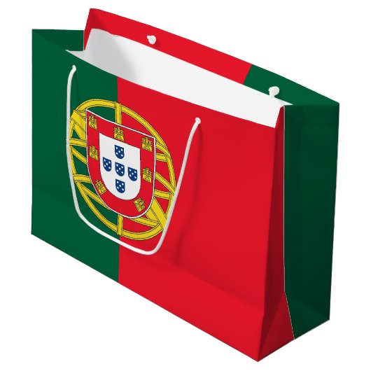Portugiesische Flagge Große Geschenktüte (Vorderseite Schrägansicht)