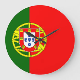 Portugiesische Flagge Große Wanduhr