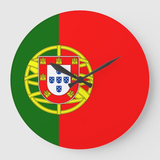 Portugiesische Flagge Große Wanduhr (Vorderseite)
