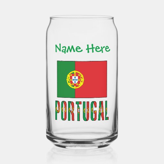 Portugiesische Flagge Grüne Persönlichkeit Dosenglas (Vorderseite)