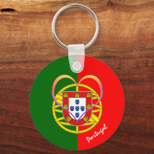 Portugiesische Flagge & Herz - Portugal / Liebe Schlüsselanhänger