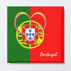 Portugiesische Flagge & Herz - Portugal /Sportfans Magnet