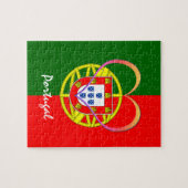 Portugiesische Flagge & Herz - Portugal/Sportfans Puzzle (Horizontal)
