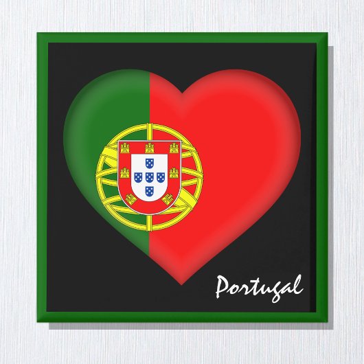 Portugiesische Flagge & Herz, Portugal - Urlaub /S Magnet
