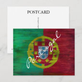 Portugiesische Flagge in Not Postkarte (Vorne/Hinten)