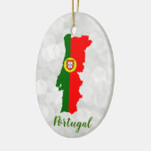 Portugiesische Flagge Karte Keramik Ornament (Links)
