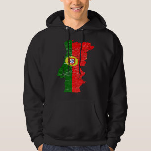 Portugiesische Flagge mit portugiesischer Landkart Hoodie