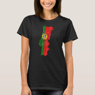 Portugiesische Flagge mit portugiesischer Landkart T-Shirt