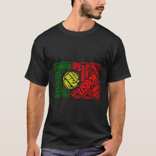 Portugiesische Flagge mit Stadtbezeichnungen Lissa T-Shirt