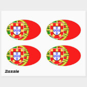 portugiesische Flagge Ovaler Aufkleber (Blatt)