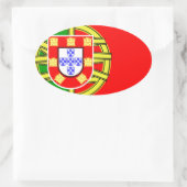 portugiesische Flagge Ovaler Aufkleber (Tasche)