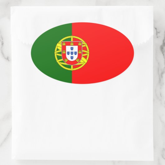 Portugiesische Flagge Ovaler Aufkleber (Tasche)
