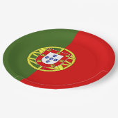 Portugiesische Flagge Pappteller (Schrägansicht)