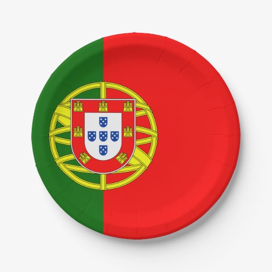 Portugiesische Flagge Pappteller (Vorderseite)