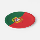 portugiesische Flagge Pappteller (Schrägansicht)