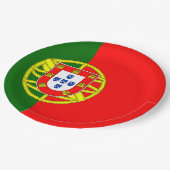 portugiesische Flagge Pappteller (Schrägansicht)