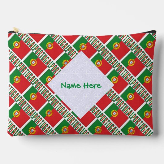 Portugiesische Flagge - Personalisiert Zubehörtasche (Vorderseite)