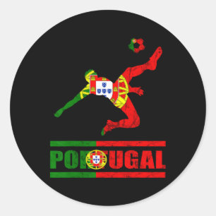 Portugiesische Flagge Portugal Fußball Portugiesis Runder Aufkleber