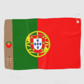 Portugiesische Flagge & Portugal mit Monogramm Gol Golfhandtuch (Horizontal)