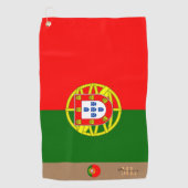 Portugiesische Flagge & Portugal mit Monogramm Gol Golfhandtuch (Vorderseite)